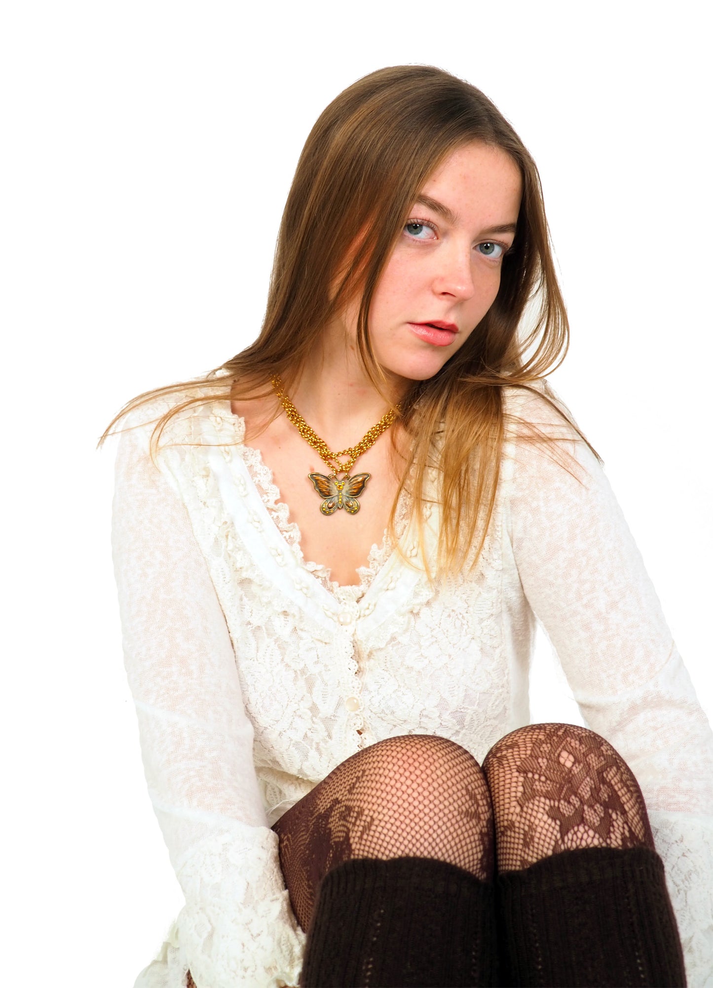 CHAMPAGNE BUTTERFLY NECKLACE