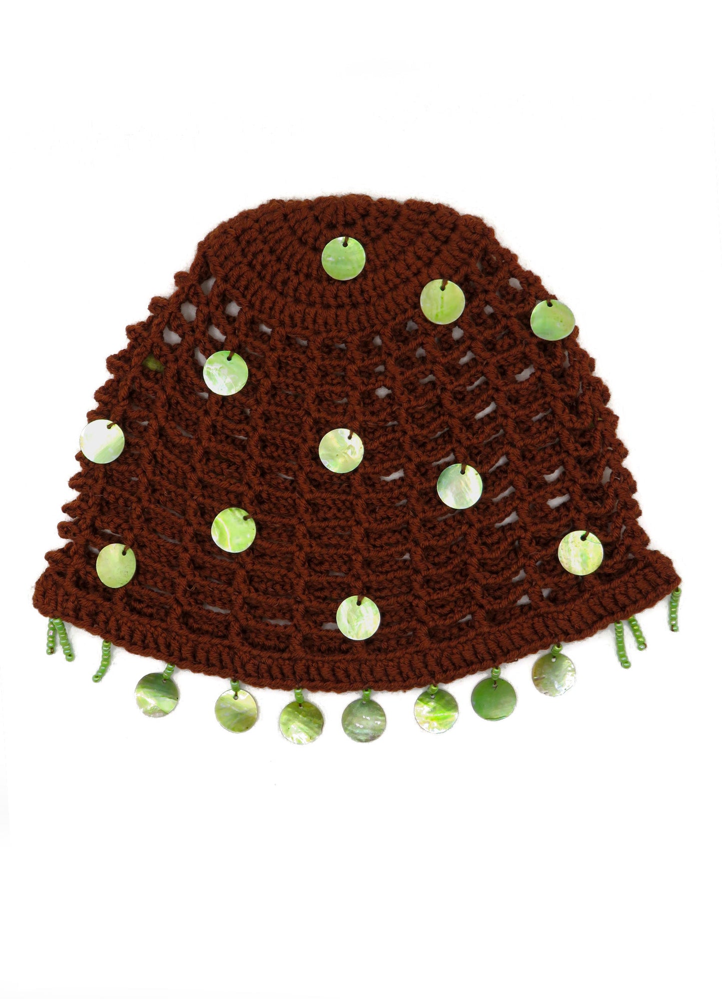 GREEN NACRE CROCHET HAT