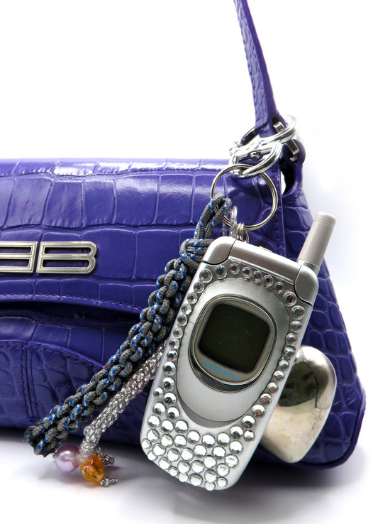Y2K STRASS PHONE KEY RING